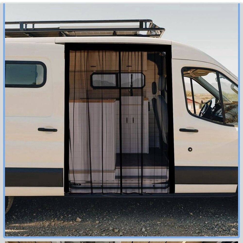 Van Bug Screen Magnetic Sliding Door Van Screen Mesh Curtains 59"(H) x 43"(W)
